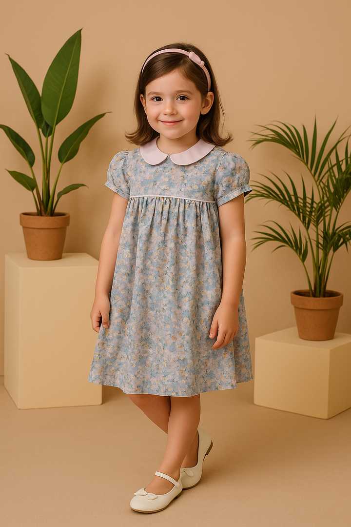 Blue Blossom – Floral Cotton Dress