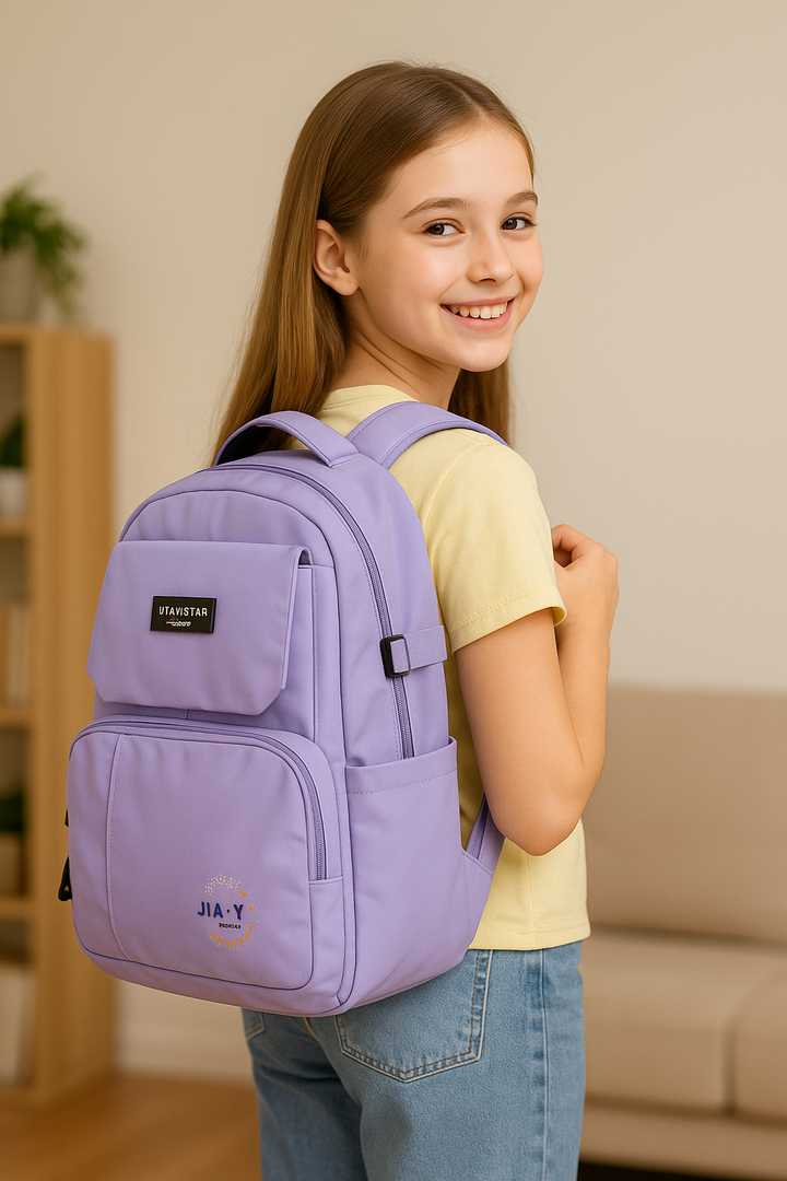 Lavender Cutie Check School Backpack