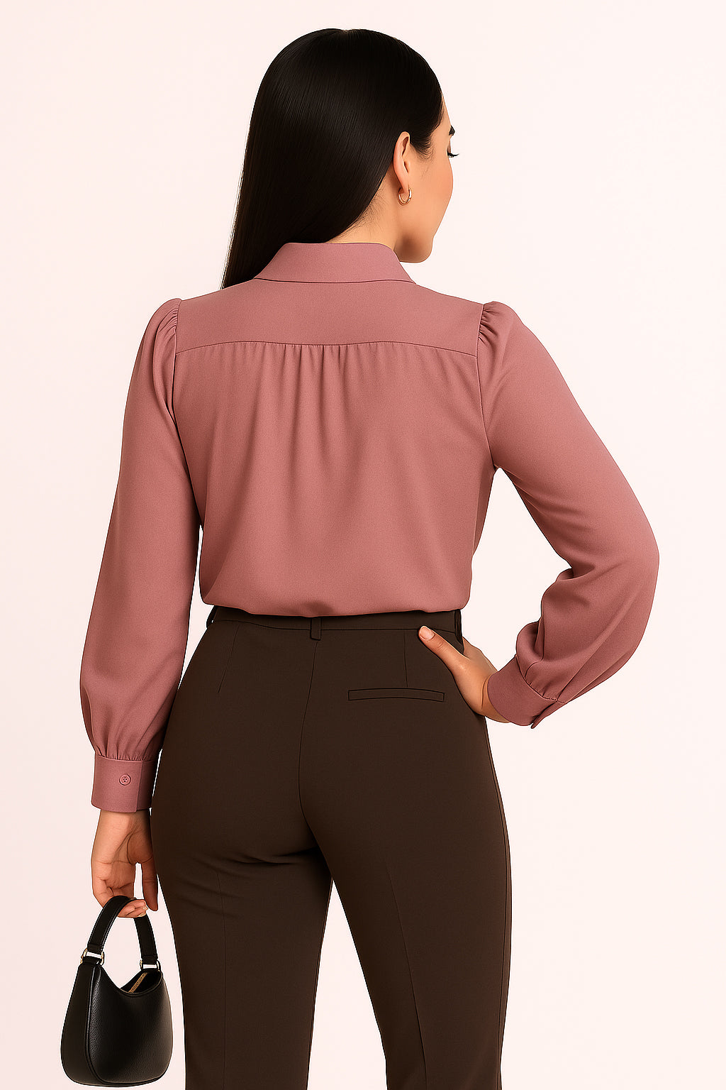 Classic Knot Detail Blouse – Pink