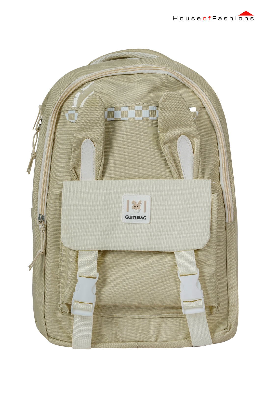 Beige Utility Kids School Backpack
