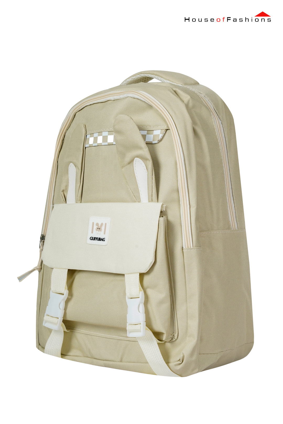 Beige Utility Kids School Backpack