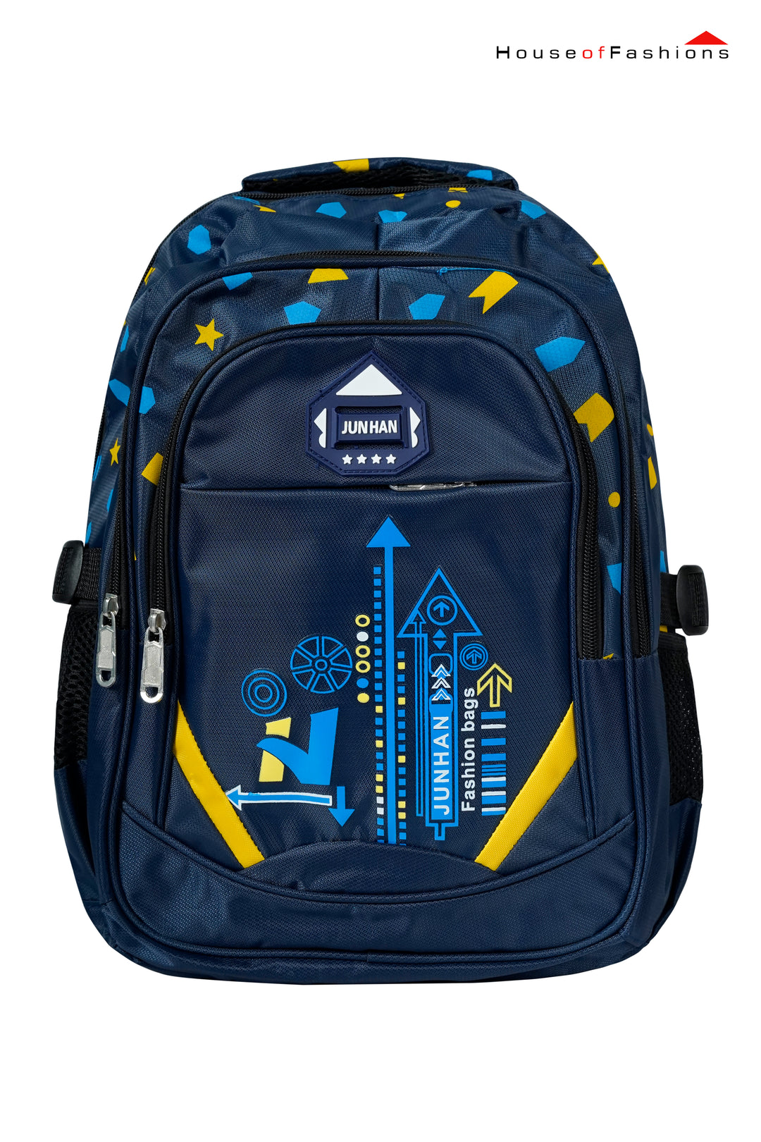 Urban Arrows School Backpack – Navy Blue 17.5" Boys’ Graphic School Bag
