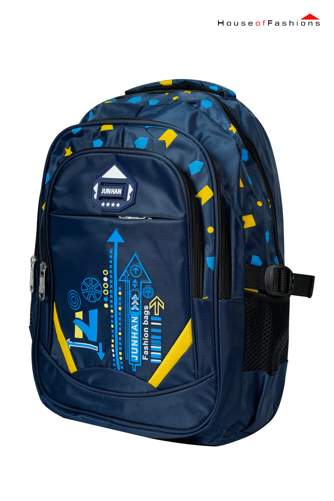 Urban Arrows School Backpack – Navy Blue 17.5" Boys’ Graphic School Bag