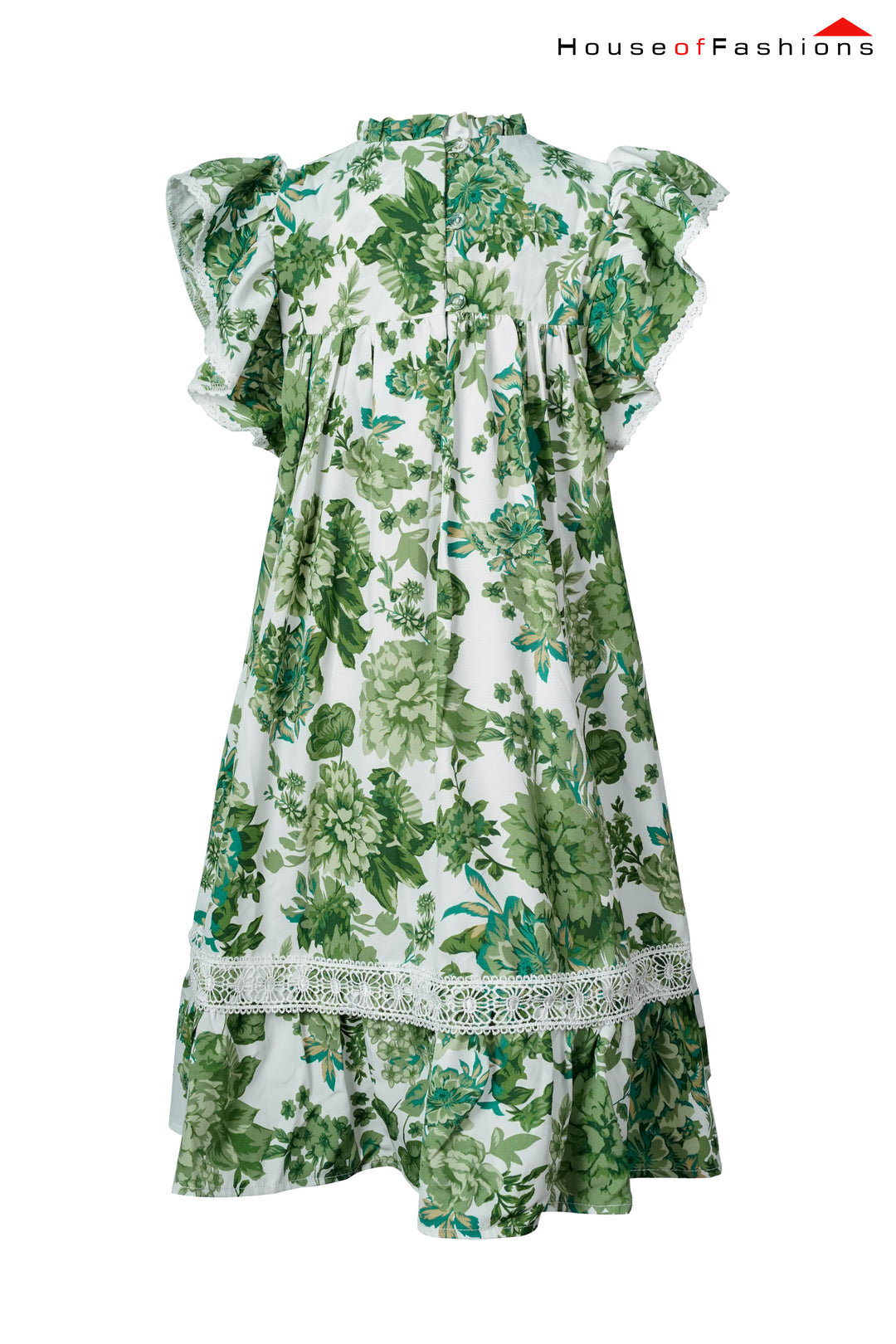 Emerald Bloom – Green Botanical Lace Dress