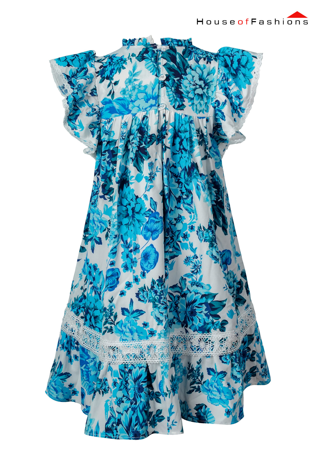 Ocean Bloom – Blue Floral Lace Dress