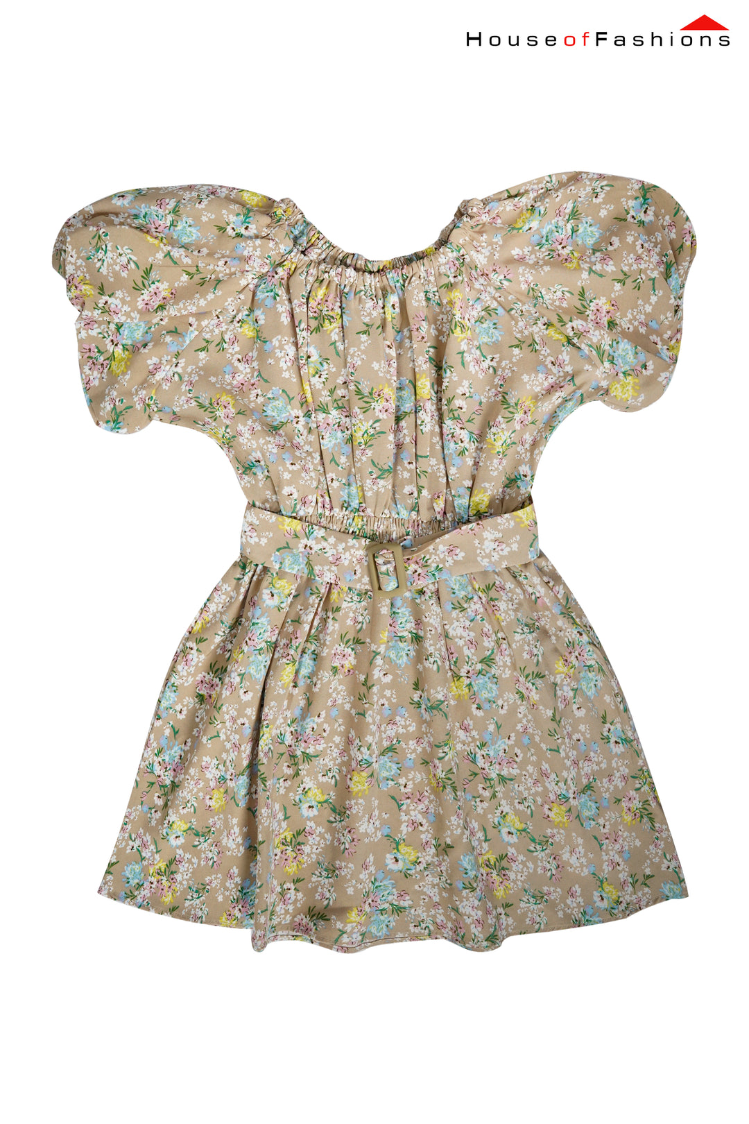 Honey Meadow – Puff Sleeve Belted Dress