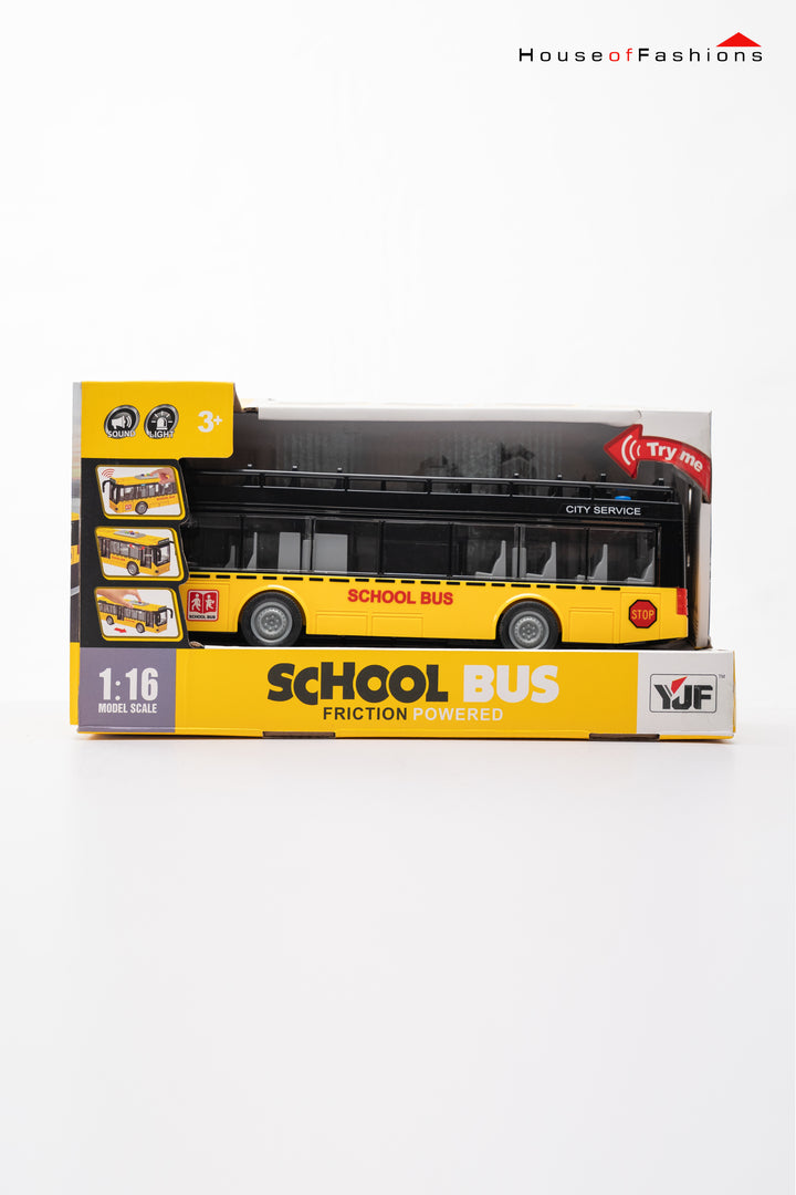 Micro Children's Bus To Friction Light AND Sound