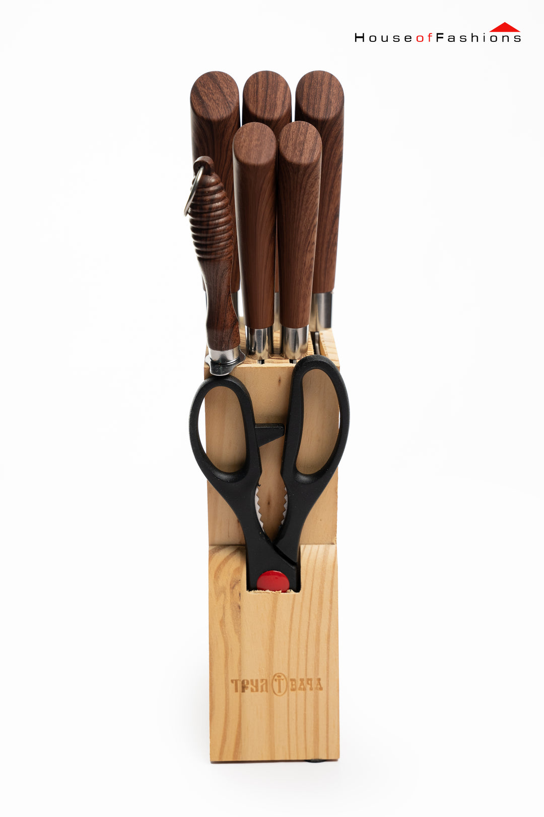 8-Piece Knife Set with Wooden Block – Durable Kitchen Tools for Sri Lankan Homes