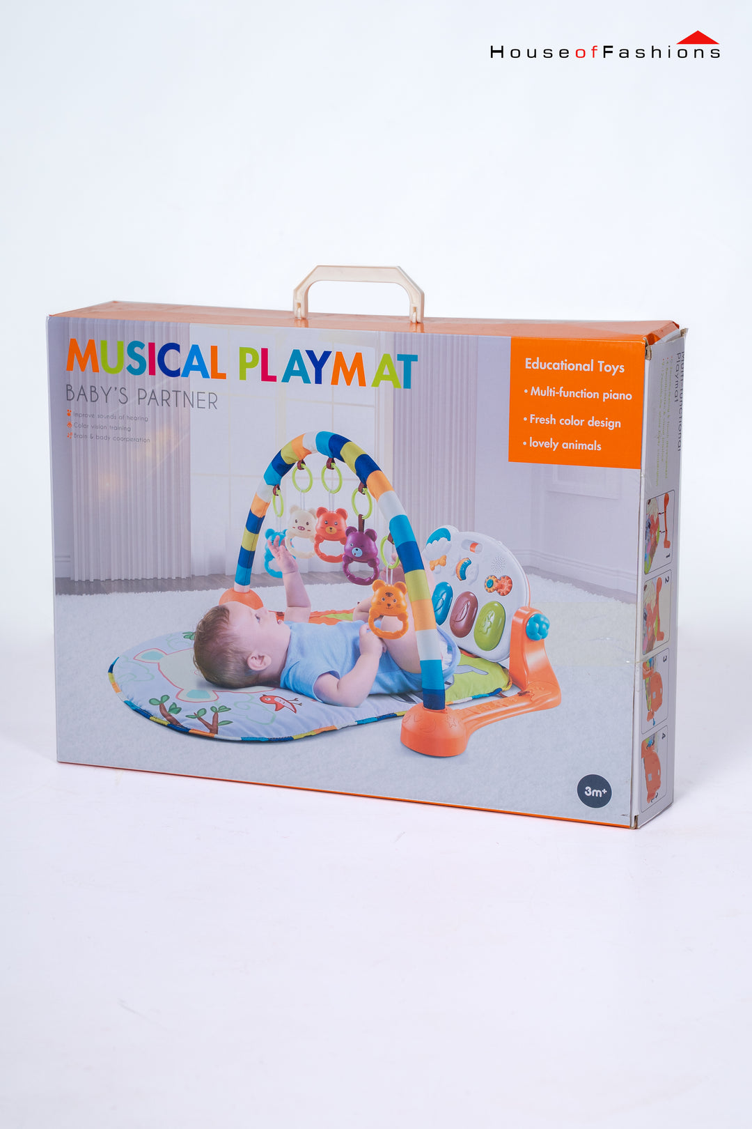 Toy Magic Musical Playmat Gym Fitness Mat with Hanging Rattles Kick & Play Keyboard with Sounds Multi Function Piano with Waterproof Mat Best Birthday Gift for New born Baby