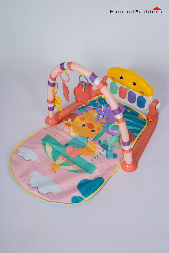 New Born Baby Comfortable Mat with Fitness Frame Musical Piano Baby Gym Play Mat Electronic