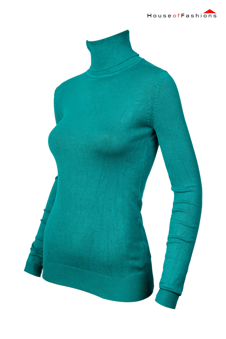 Jersey high neck for women, fashionable knit sweaters with high neck