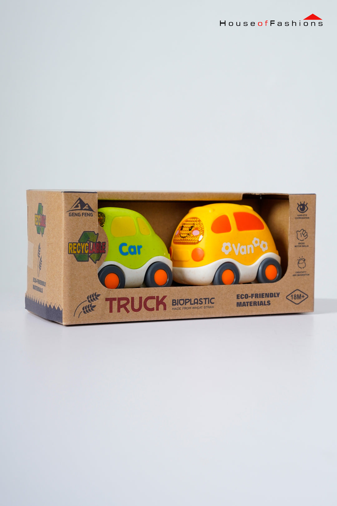Cartoon Cars Bioplastic | Eco-Friendly Toy Cars 