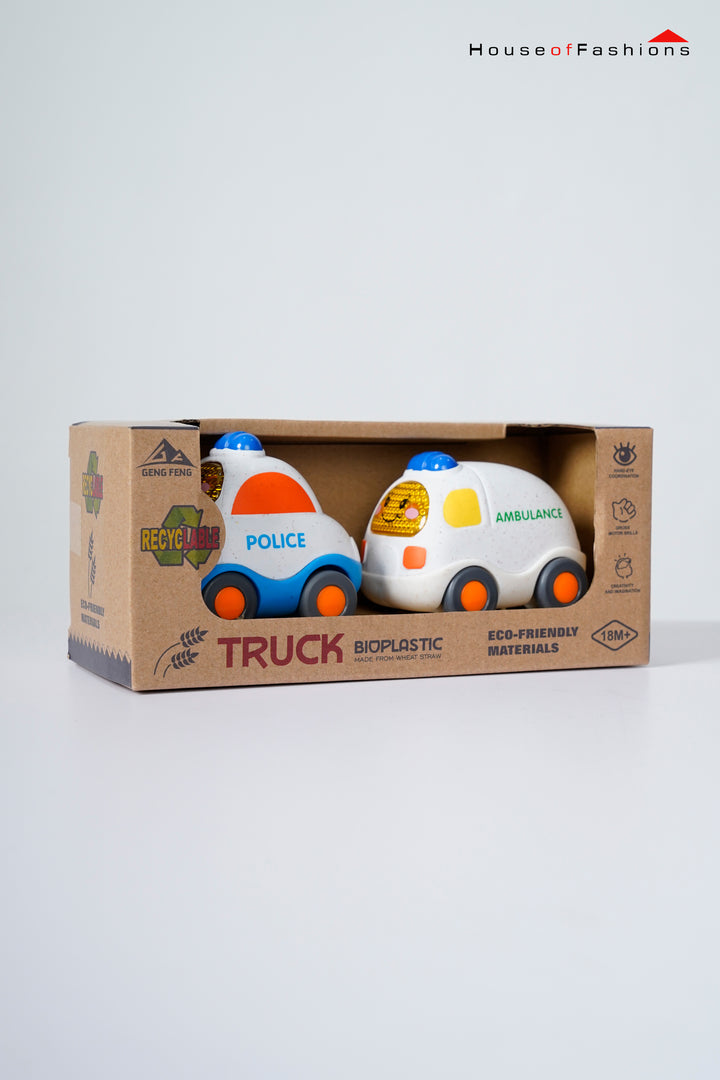 Police & Ambulance Cartoon Cars Bioplastic