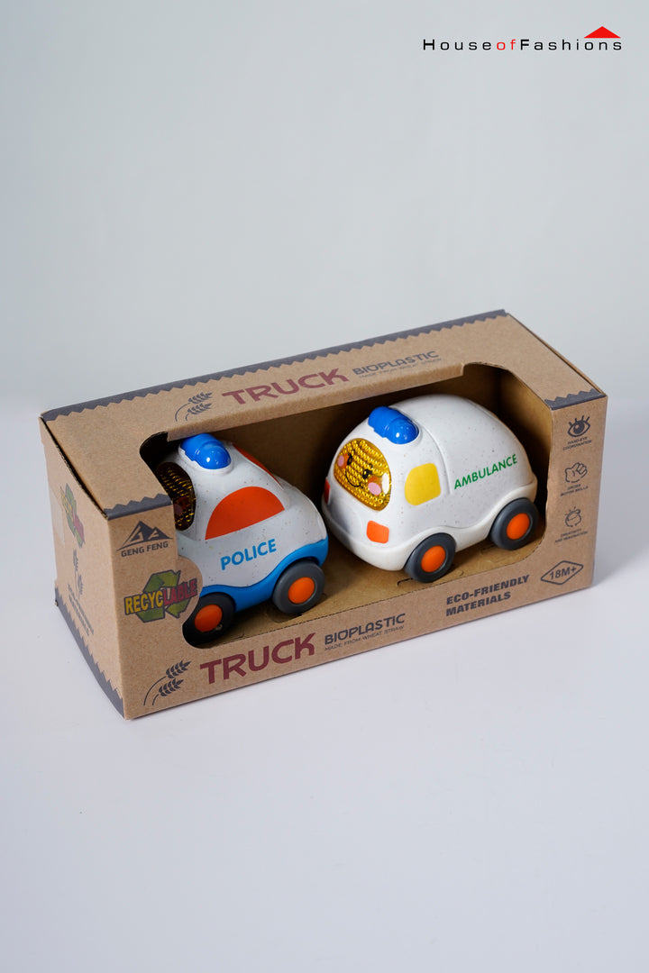Police & Ambulance Cartoon Cars Bioplastic