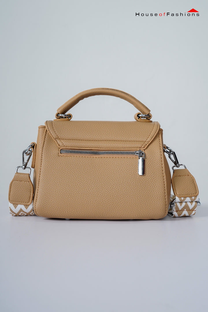 Women’s Elegant Crossbody Bag – Vegan Leather with Top Handle & Ribbon Scarf
