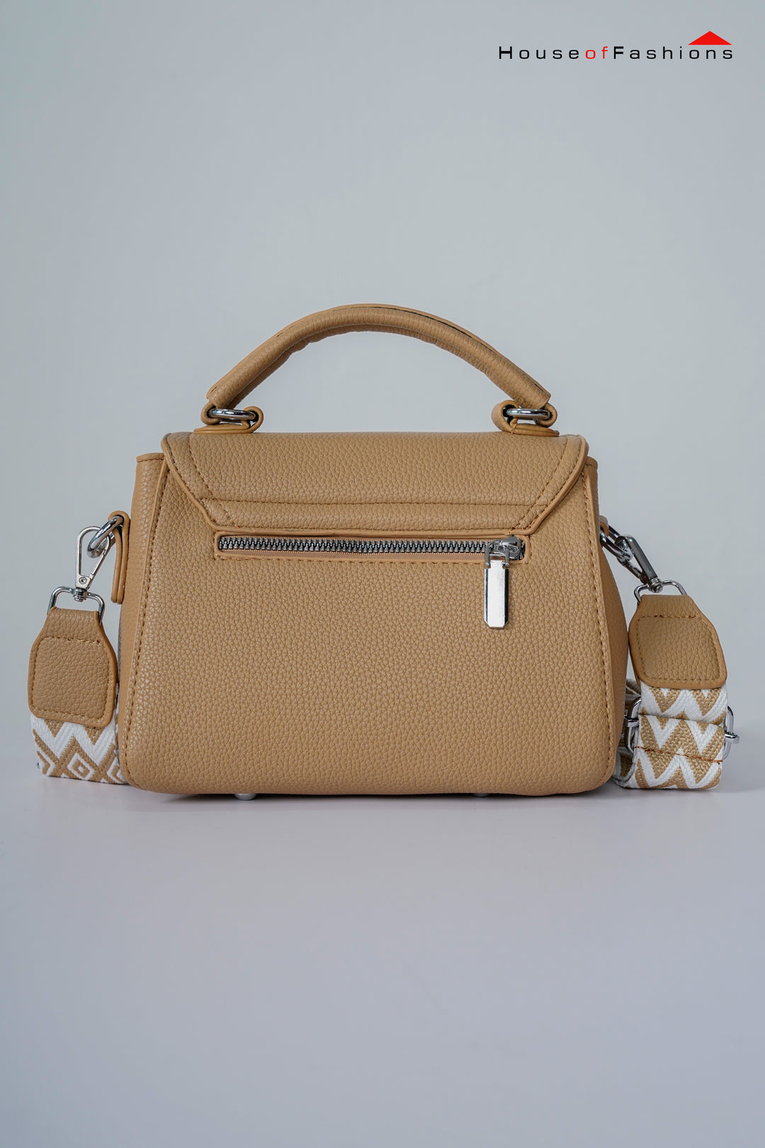 Women’s Elegant Crossbody Bag – Vegan Leather with Top Handle & Ribbon Scarf