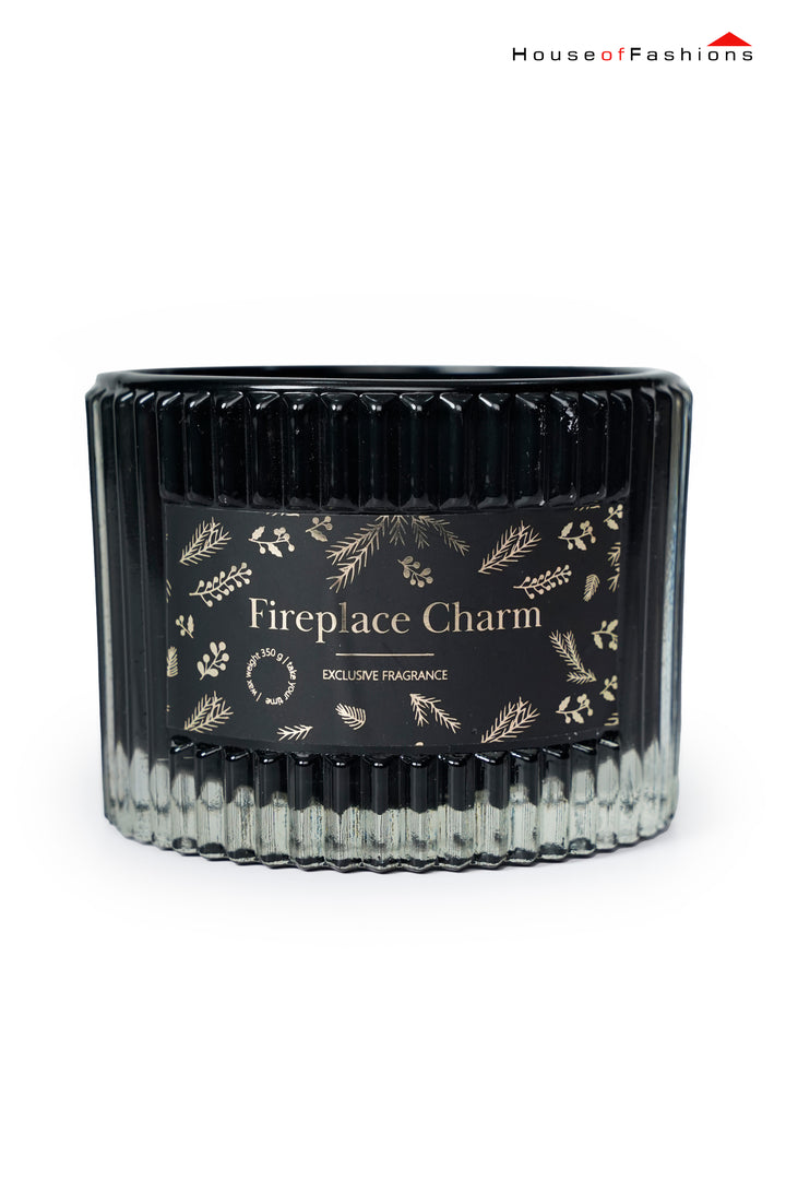 Premium Sandalwood Scented Candle – Black Glass Jar – 320g – 65 Hour Burn Time