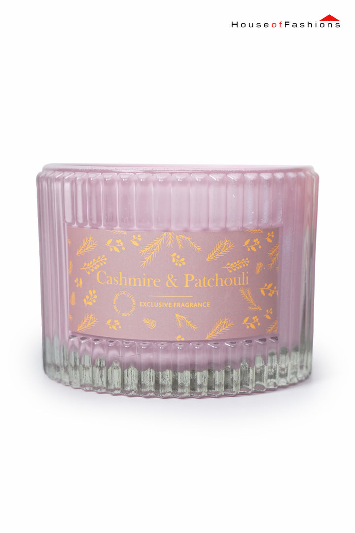 Premium Agar Musk & Wood Scented Candle – Pink Glass Jar – 320g – 65 Hour Burn Time