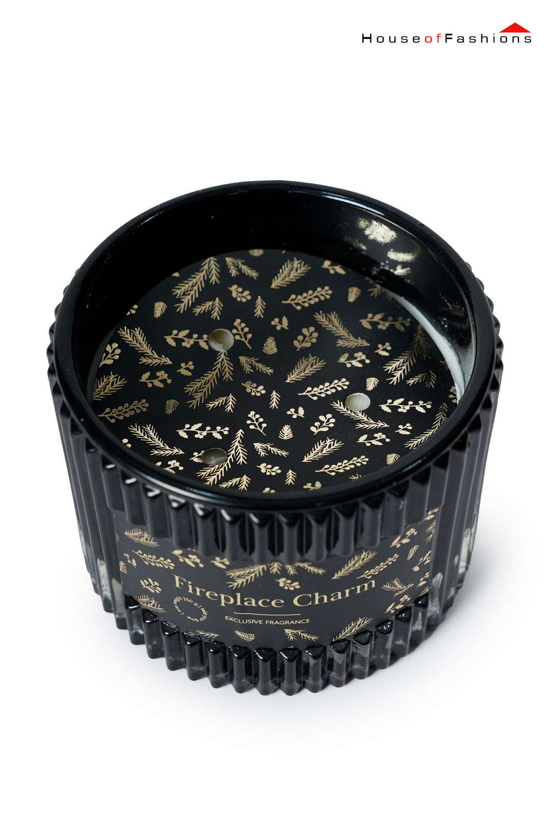 Premium Sandalwood Scented Candle – Black Glass Jar – 320g – 65 Hour Burn Time