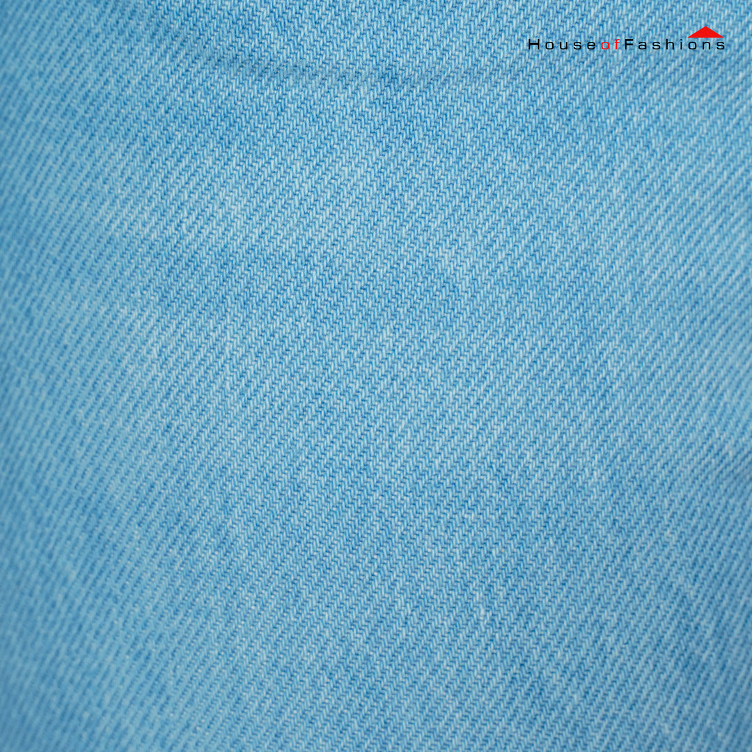 Light Blue High-Waist Button Fly Straight Jeans
