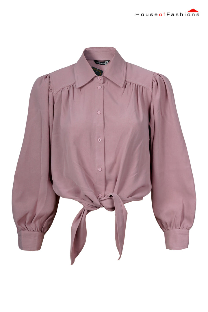 Classic Knot Detail Blouse – Pink