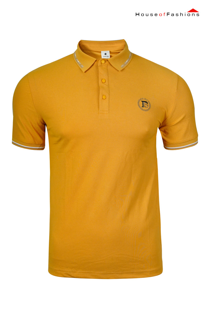 Mustard Yellow Polo Tee with Contrast Trim