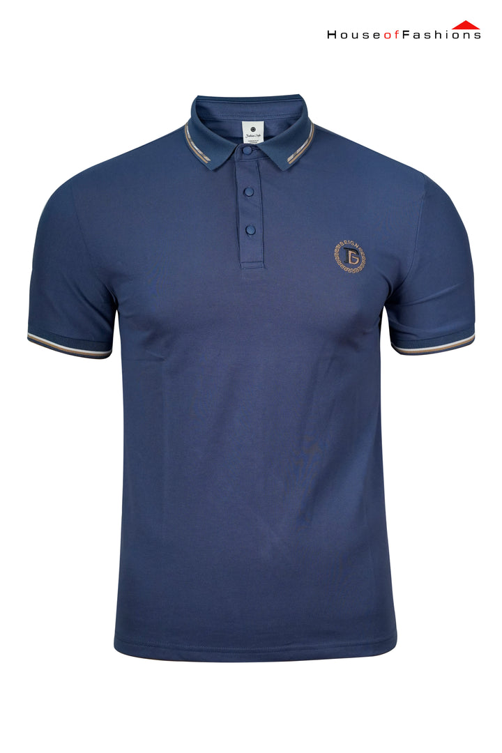 Men’s Navy Blue Polo T-Shirt with Embroidered Logo