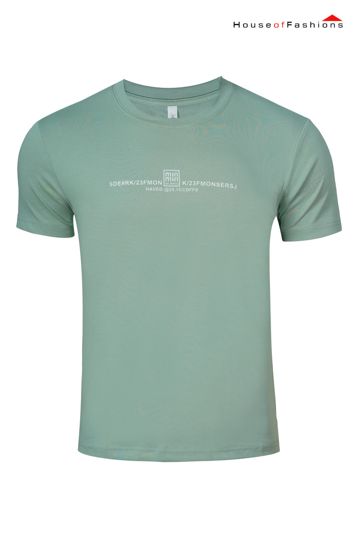 Mint Green Tech Text Printed T-Shirt