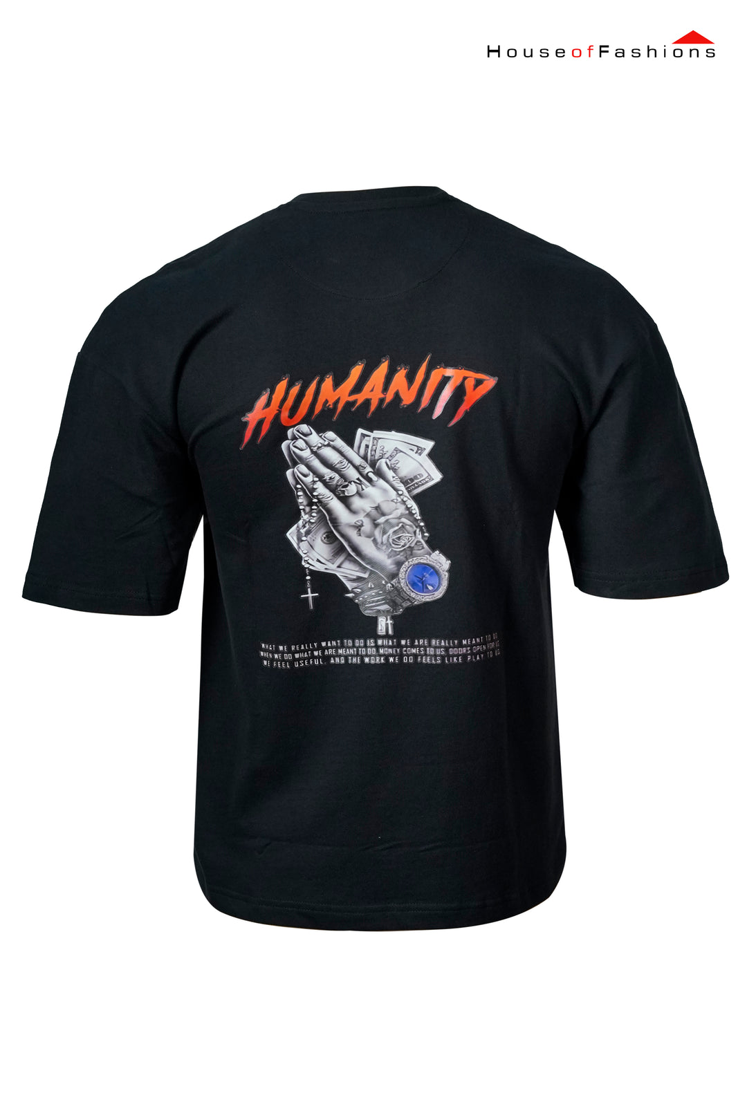 Black Oversized Graphic Tee – Humanity Print