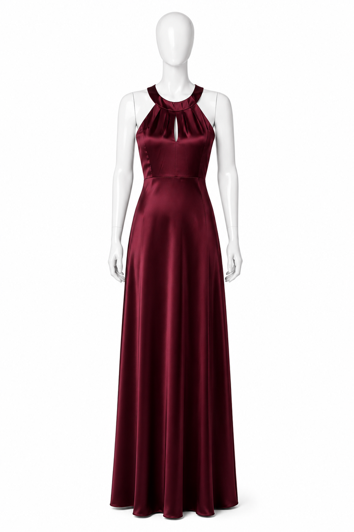 Maroon Satin Gown