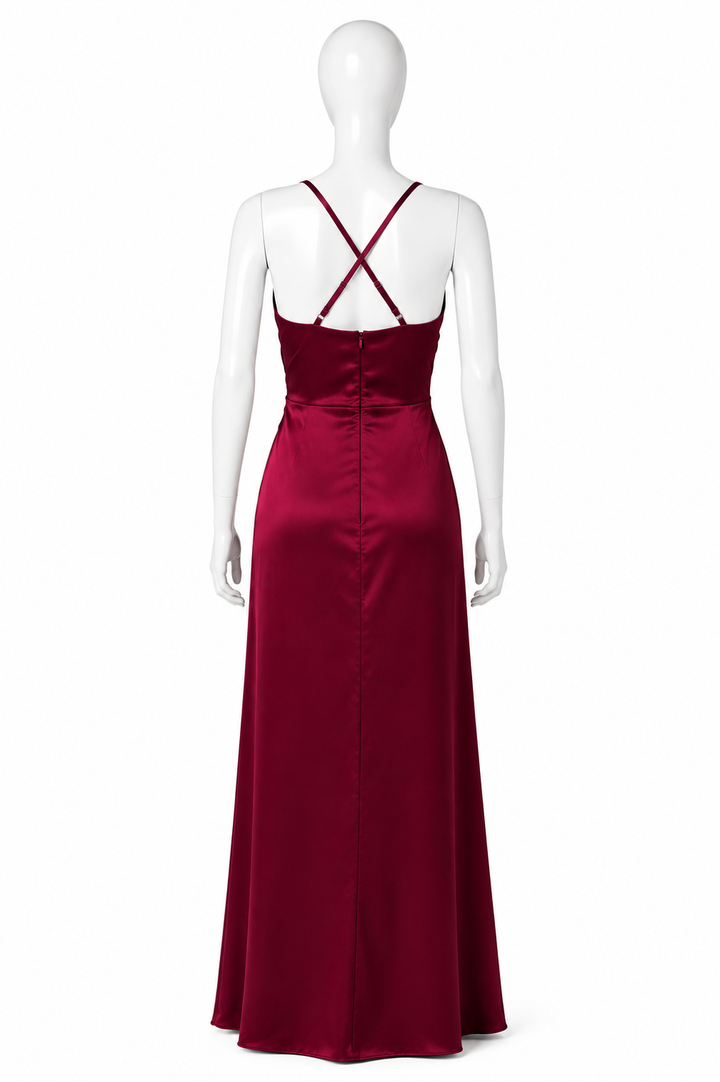 Ruby Cross-Back Satin Gown