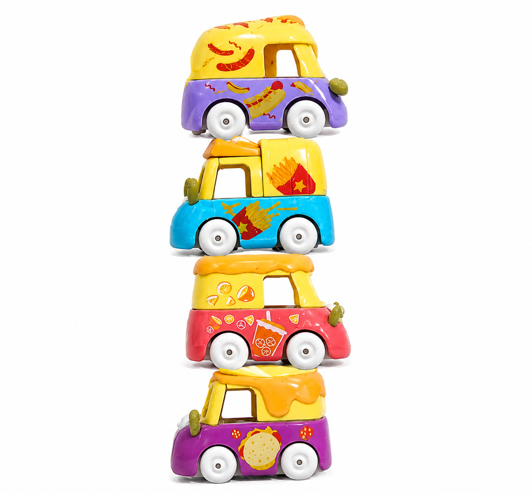 Mini Alloy Food Truck Toy Set