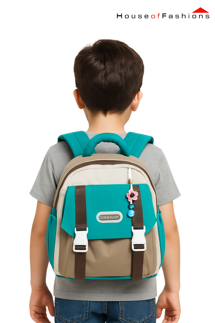 Kids’ Nursery Backpack – 13” x 11” Multi-Pocket Lightweight School Bag with Cute Keychain | House of Fashions