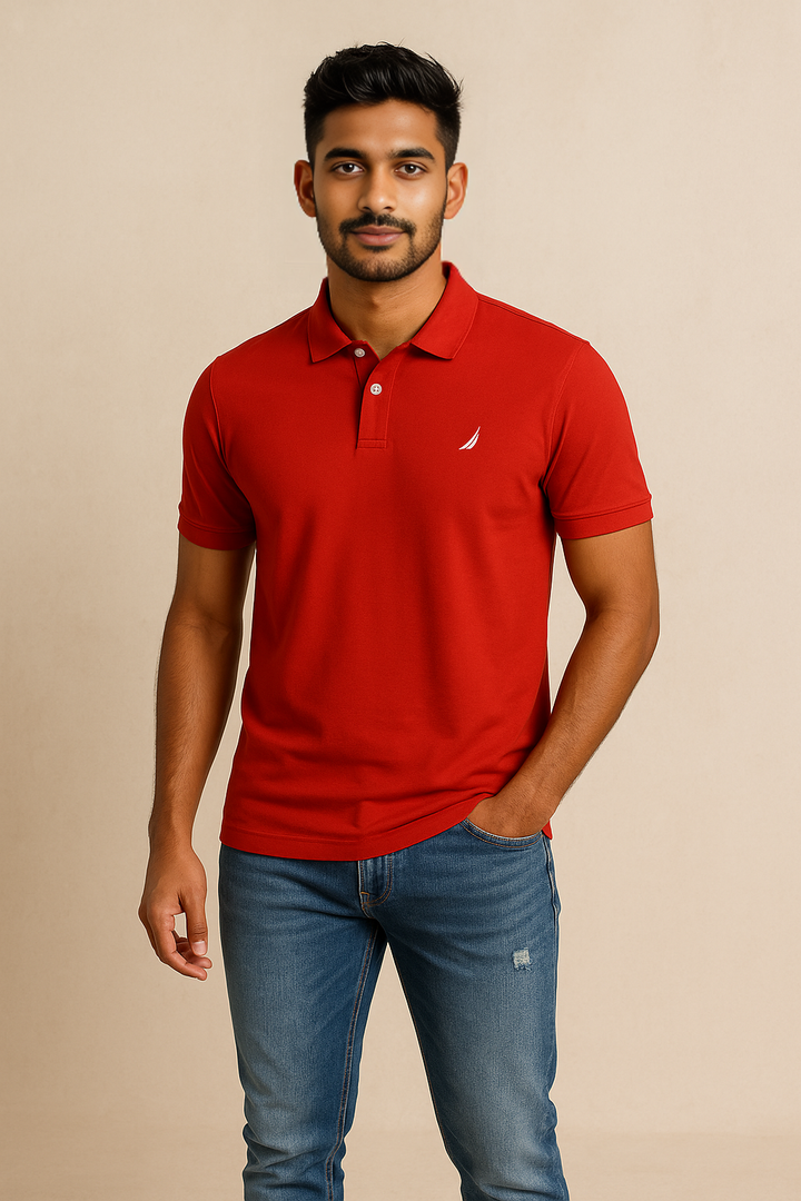 Crimson Red Logo Polo Shirt