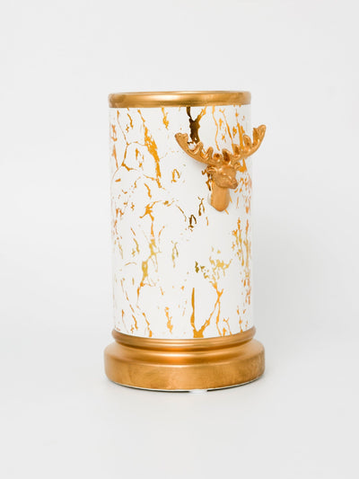 White & Gold Raindeer Vase