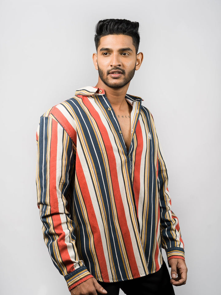 TATE CONTRAST MULTICOLOR STRIPE SHIRT