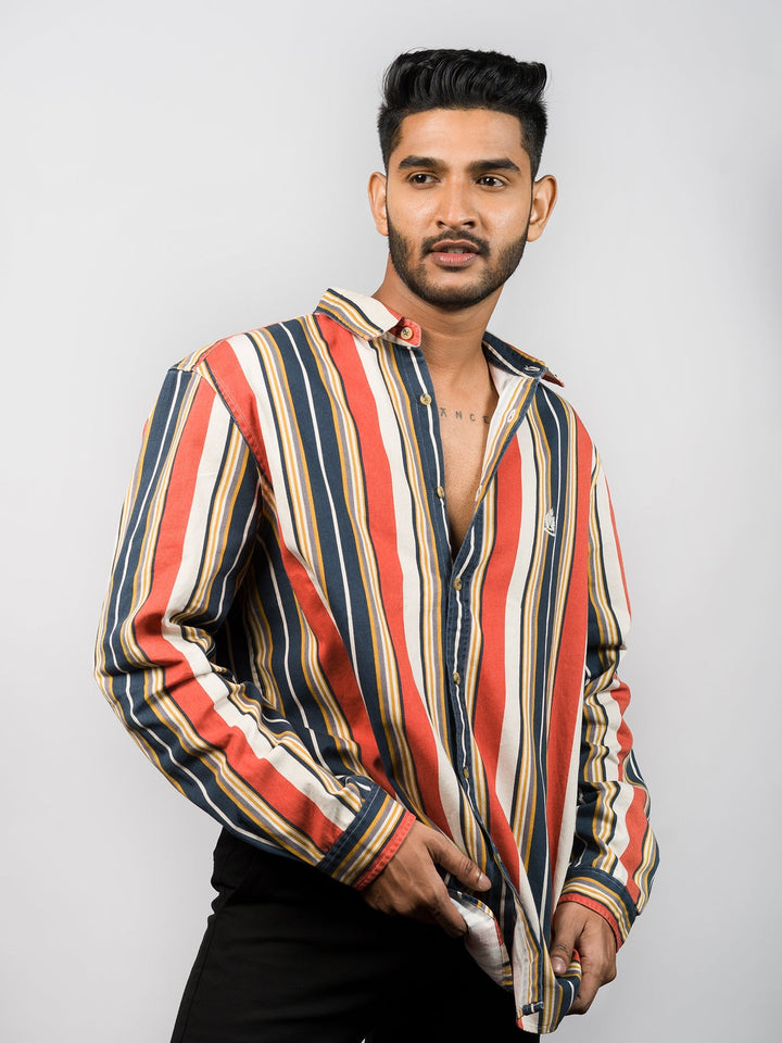 TATE CONTRAST MULTICOLOR STRIPE SHIRT