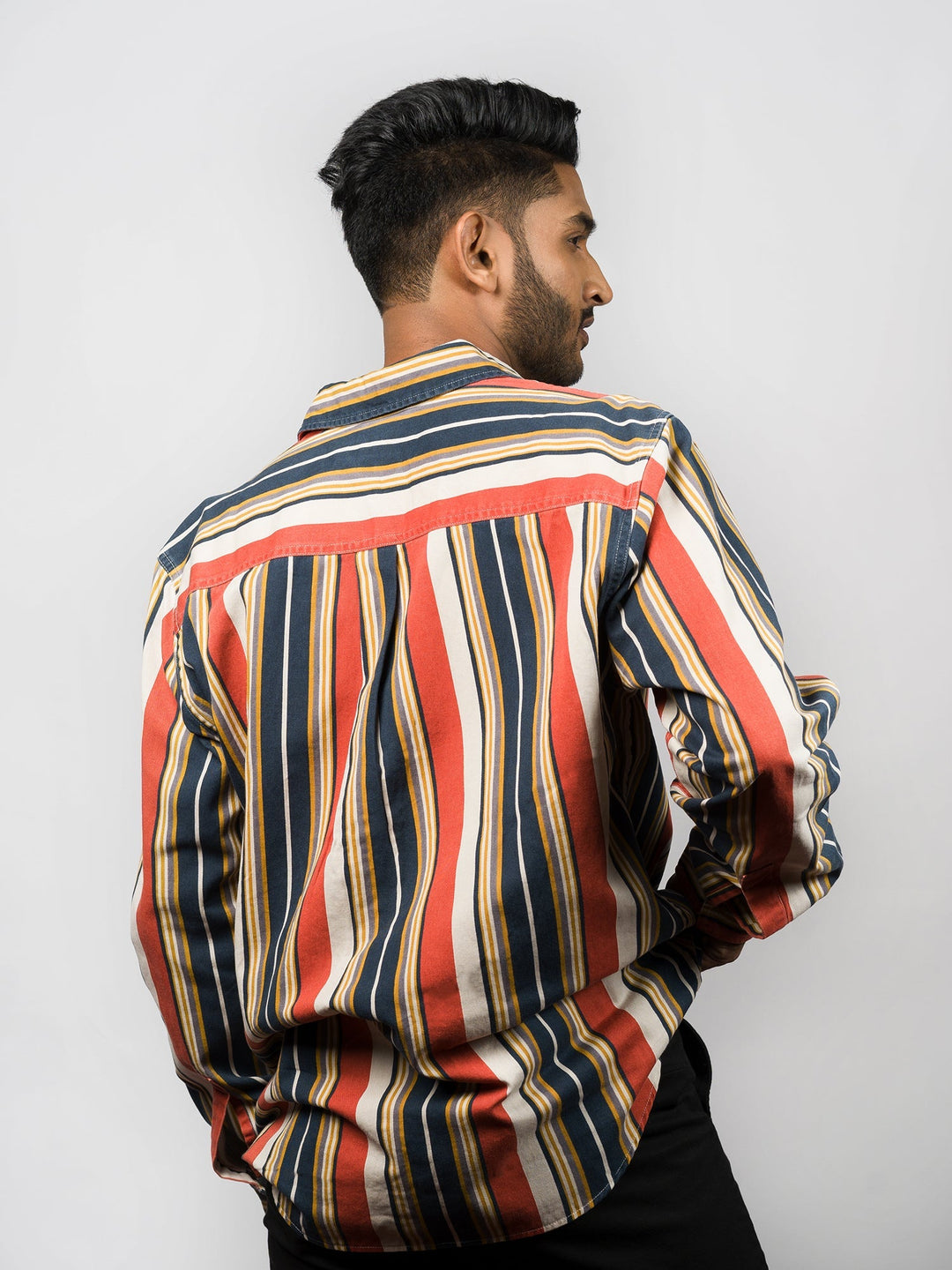 TATE CONTRAST MULTICOLOR STRIPE SHIRT